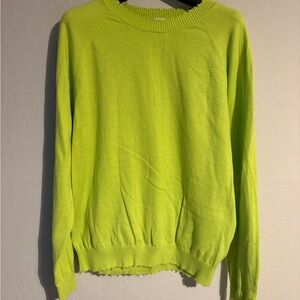 Minnie Rose Neon Lime Crewneck Sweater